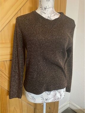 Authentic Rockies vintage 1990s copper metallic knit sweater size medium